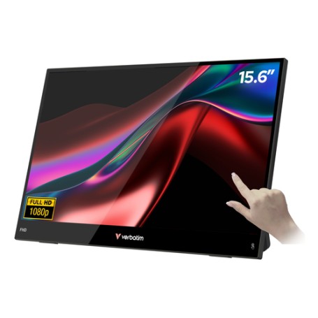 Verbatim Portable 15.6" FHD Touch Monitor LIGHT Monitor portatile Nero 39,6 cm (15.6") LCD 1920 x 1080 Pixel (32402)
