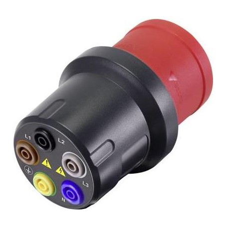 VOLTCRAFT Messadapter [CEE-Stecker 32 A 5polig - Buchse 4 mm] VMA-3L 32 Dunkel-Grau, Rot (VC-8466260)