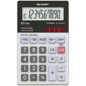Sharp EL-W211G calcolatrice Tasca Calcolatrice di base Nero, Bianco (ELW211GBGY)
