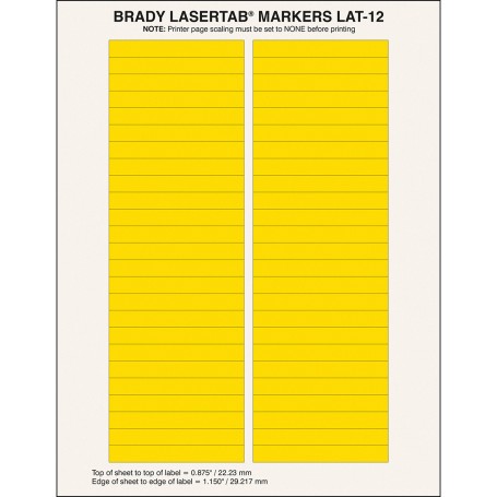Brady LaserTab Giallo Etichetta per stampante autoadesiva (029793)