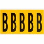 Brady 1560-B etichetta autoadesiva Rettangolo Permanente Nero, Giallo 125 pz (097101)