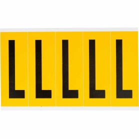 Brady 1560-L etichetta autoadesiva Rettangolo Permanente Nero, Giallo 125 pz (097111)