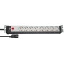 Premium-Line Steckdosenleiste 8-fach, 19" Format (schwarz/hellgrau, 1,5 HE, 3 Meter, Kaltgertestecker) (1156057128)