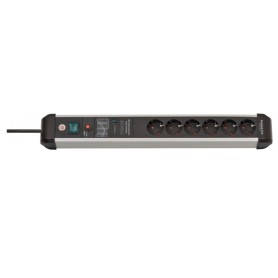Premium-Protect-Line Steckdosenleiste 6-fach (schwarz/aluminium, 5 Meter, 60.000A berspannungsschutz) (1391010601)