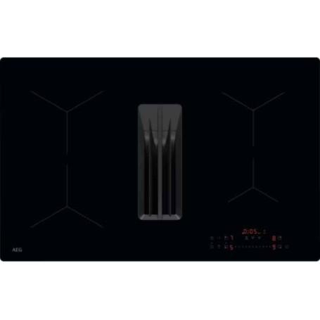 AEG NCT84A00CB Piano cottura a induzione con cappa integrata, vetro nero, 80 cm