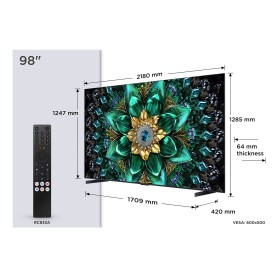 TCL Q6C Serie Smart TV QD-MiniLED 4K 98" 98Q6C, 144Hz, audio Onkyo 2.1, Dolby Vision IQ & Atmos, Google TV