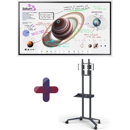 Samsung Flip Pro WM65B Flipchart 165 cm 65 Zoll inkl. NEC PD04-Tipster Trolley Rollwagen & Ablage (LH65WMBWBGCXEN+L50PD04-TIPSTE (LH65WMBWBGCXEN+L50PD04-TIPSTER)