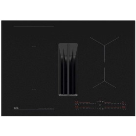 AEG XUB6745AB Piano cottura a induzione con cappa integrata, vetro nero, 70 cm, serie 6000