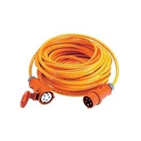 AS Schwabe Strom Verlängerungskabel [ CEE-Stecker - CEE-Kupplung] 16 A Orange 25.00 m mit Phasenwender 60562 (60562)