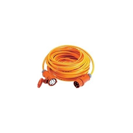 AS Schwabe Strom Verlängerungskabel [ CEE-Stecker - CEE-Kupplung] 16 A Orange 25.00 m mit Phasenwender 60562 (60562)