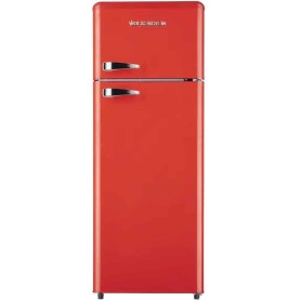 Wolkenstein GK212.4RT FR Combinazione congelatore retrò, larghezza 54,5 cm, 211 L, illuminazione a LED, rosso