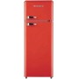 Wolkenstein GK212.4RT FR Combinazione congelatore retrò, larghezza 54,5 cm, 211 L, illuminazione a LED, rosso