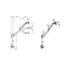 M VESA Gas Lift Arm Basic Single Pole (MB4271)