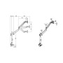 M VESA Gas Lift Arm Basic Single Pole (MB4271)