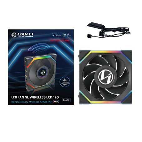 Lian Li UNI FAN SL Wireless LCD 120 Reverse Blade Case per computer Ventilatore 12 cm Nero 1 pz (12RSLLCD1W1B)