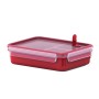 EMSA Clip & Micro Contenitore Microonde con Inserti, Rosso, 1.2L con inserti (517775)
