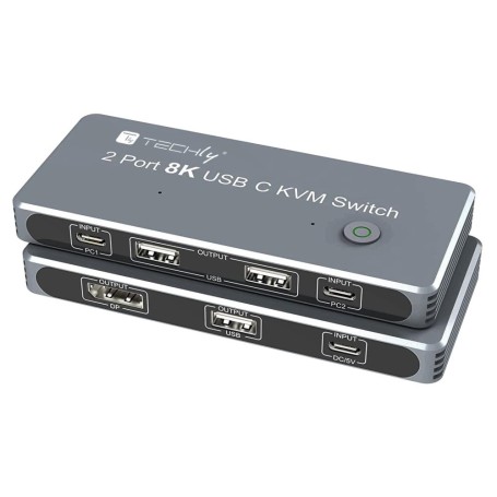 Techly IDATA KVM-DPC8K switch per keyboard-video-mouse (kvm) Grigio (IDATA-KVM-DPC8K)