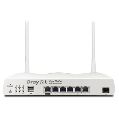DrayTek Vigor 2866Vac router wireless Gigabit Ethernet Dual-band (2.4 GHz/5 GHz) Bianco (V2866VAX-DE-AT-CH)
