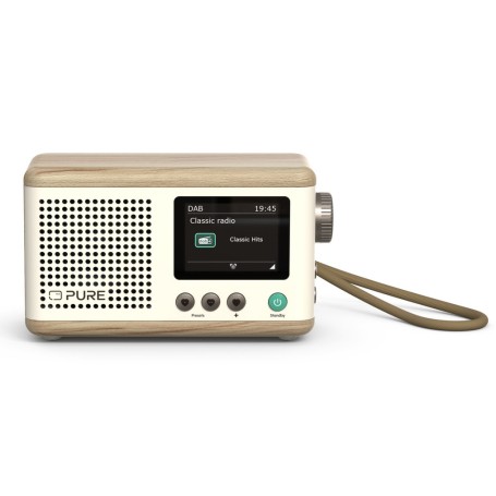 Pure DAB+ Radio Classic Mini Portatile Digitale Crema, Legno (253799)