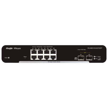 Ruijie Networks RG-NBS3100-8GT2SFP switch di rete Gestito L2 Gigabit Ethernet (10/100/1000) Nero