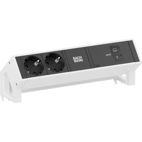 BACHMANN DESK2 2xCEE7/3 1xUSB C/C 100W, L0,2m RAL9010 (BM0022032)