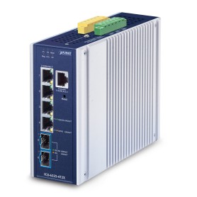 PLANET IP30 Industrial L3 4-Port Gestito 2.5G Ethernet (100/1000/2500) Alluminio, Blu (IGS-6325-4T2X)