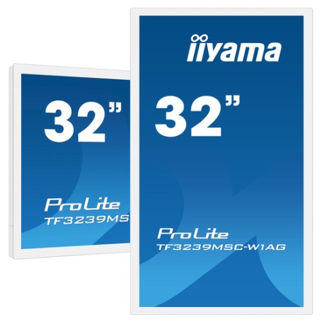 iiyama TF3239MSC-W1AG visualizzatore di messaggi 80 cm (31.5") LED 500 cd/m² Full HD Bianco Touch screen