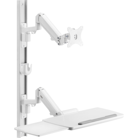 SpeaKa Professional SP-MM-960 Monitor-Wandhalterung mit Tastaturablage 17-43" weiß höhenverstellbar (SP-11945984)
