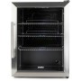 Frigorifero DOMO DO91609BK con porta in vetro, larghezza 47,3 cm, 60 litri, acciaio inox/nero.