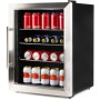 Frigorifero DOMO DO91609BK con porta in vetro, larghezza 47,3 cm, 60 litri, acciaio inox/nero.