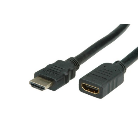 VALUE HDMI + Ethernet M/F 1 m cavo HDMI HDMI tipo A (Standard) Nero (11.99.5574)