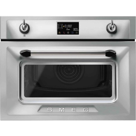 Smeg SO4902M1X Forno a microonde combinato compatto, larghezza 59,7 cm, 40 L, pulizia a vapore