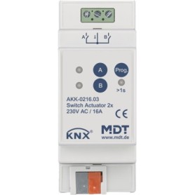 MDT AKK-0216.03 Schaltaktor 2-fach, 2TE, REG, 16A, 70µ (AKK-0216.03)