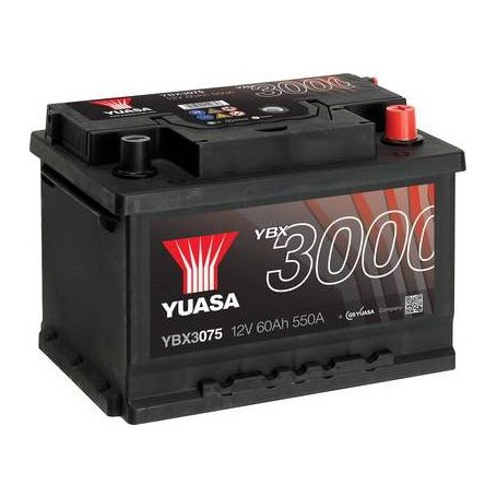 Yuasa Autobatterie SMF YBX3075 12 V 60 Ah T1 Zellanlegung 0 (YBX3075)