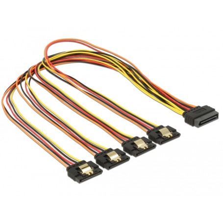 DeLOCK 60158 cavo SATA 0,5 m SATA a 15 pin 4 x SATA 15-pin Multicolore (60158)