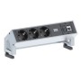 Bachmann DESK 2 prolunghe e multiple 0,2 m 3 presa(e) AC Nero, Bianco (902.301)