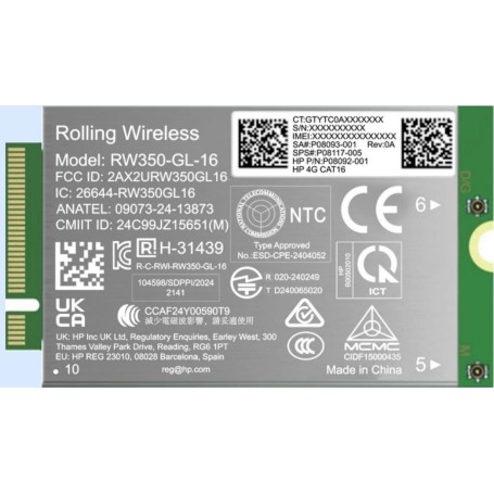 HP 4G LTE-Advanced Pro Cat16 WWAN scheda di interfaccia e adattatore (B8BD2AA)