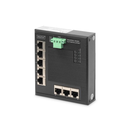 Digitus Switch di rete Gigabit Ethernet a 8 porte, piatto, industriale, non gestito (DN-651127)