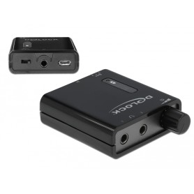 Tragbarer Stereo Kopfhrer-Verstrker mit zwei Ausgngen und Bass-Boost (schwarz) (64056)