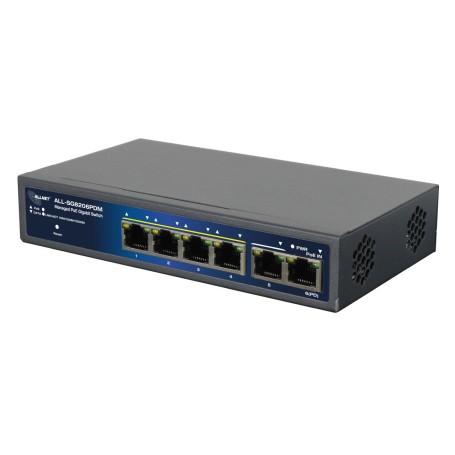 ALLNET Switch smart managed 6 Port Gigabit 95W / 4x PoE / 1x Gi 6 Port Gigabit 95W / 4x PoE / 1x PoE bt In / "ALL-SG8206PDM (ALL