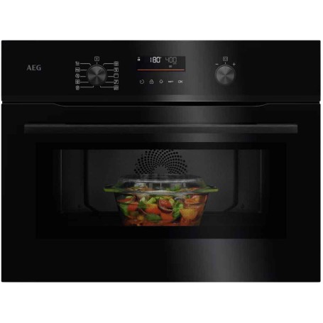 AEG CM3500B Forno compatto da incasso CombiAir 5000 / Wi-Fi / Microonde / Rivestimento in smalto / Nero