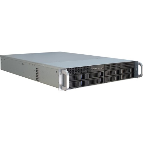 Inter-Tech IPC 2U-2408 Supporto Nero, Acciaio inossidabile (88887117)