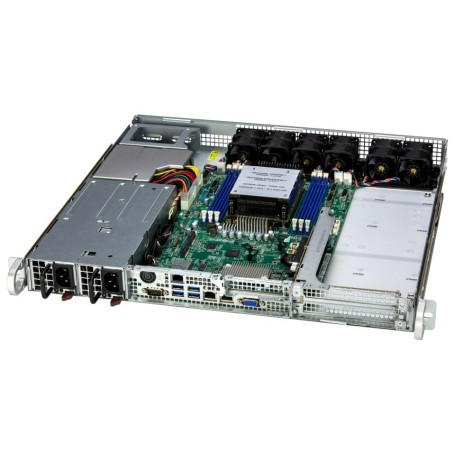 Supermicro AS-1115S-FWTRT sistema barebone per server AMD SoC Rack (1U) Nero, Metallico