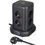 Brenn Steckdosenturm 8f,2xUSB A,1xUSB C sw mit Schalter (1153560010)
