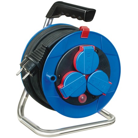 Brennenstuhl 15m H05RR-F 3G1,5 prolunghe e multiple 3 presa(e) AC Nero, Blu, Rosso (1072210)