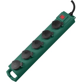 Brennenstuhl 1159910215 prolunghe e multiple 5 m 5 presa(e) AC Esterno Nero, Verde