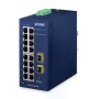 PLANET IP30 Industrial L2/L4 16-Port Gestito L2/L4 Gigabit Ethernet (10/100/1000) Blu (IGS-4215-16T2S-U)