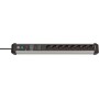 Premium-Protect-Line Steckdosenleiste 8-fach (schwarz/aluminium, 3 Meter, 60.000A berspannungsschutz) (1391010800)