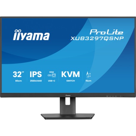 iiyama ProLite XUB3297QSNP-B1 Monitor PC 81,3 cm (32") 2560 x 1440 Pixel 4K Ultra HD LED Nero