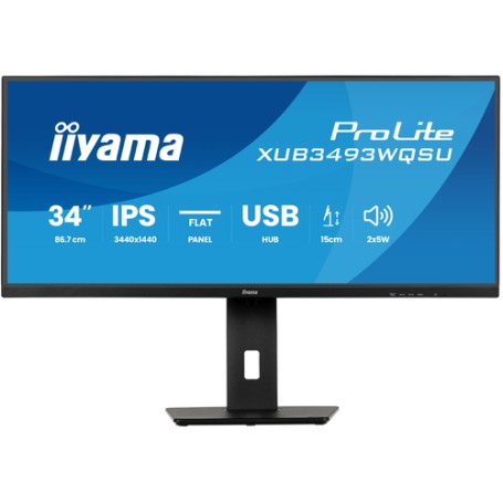 iiyama ProLite XUB3493WQSU-B6 Monitor PC 86,4 cm (34") 1440 x 3440 Pixel UltraWide Quad HD LED Nero